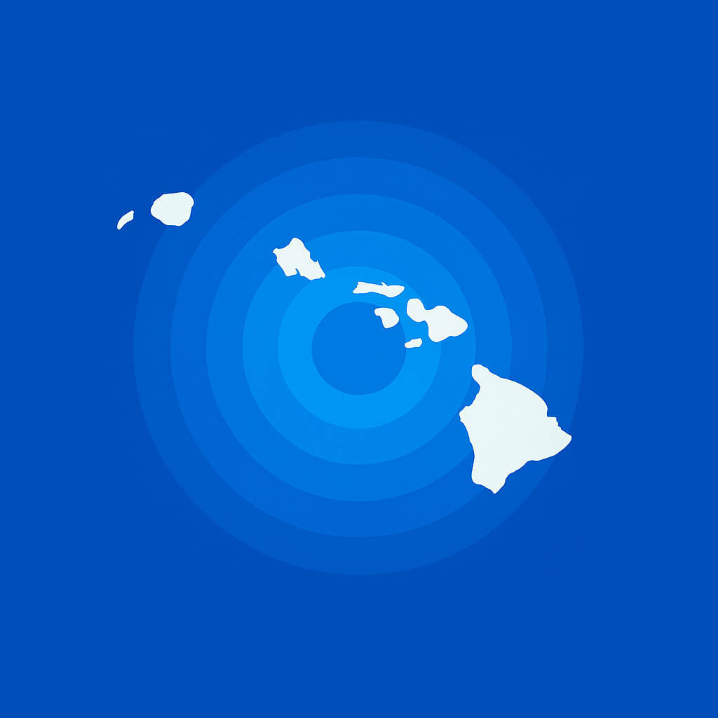 Hawaii Ocean Map Logo