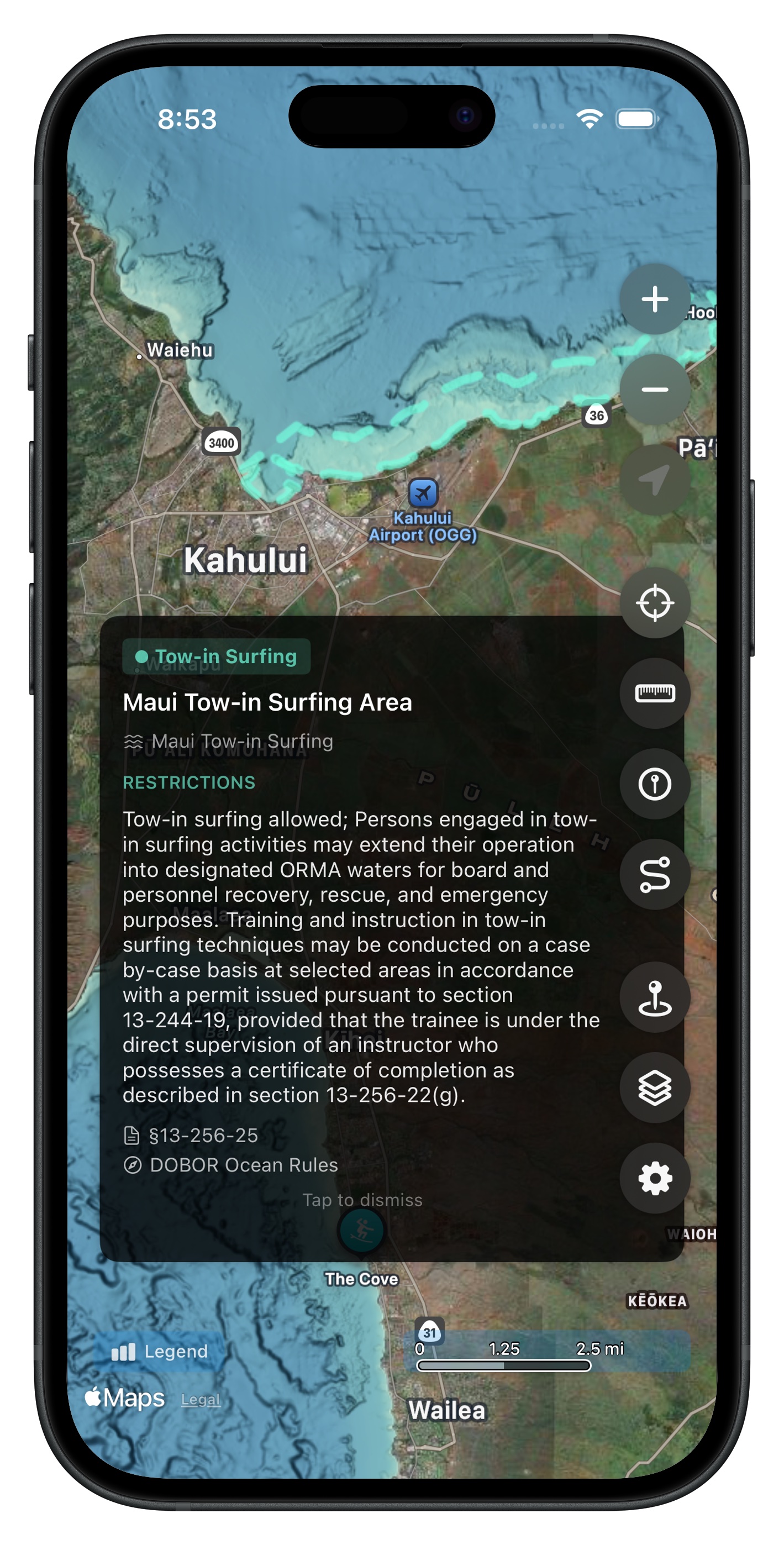 ORMA ocean recreation management areas on the map